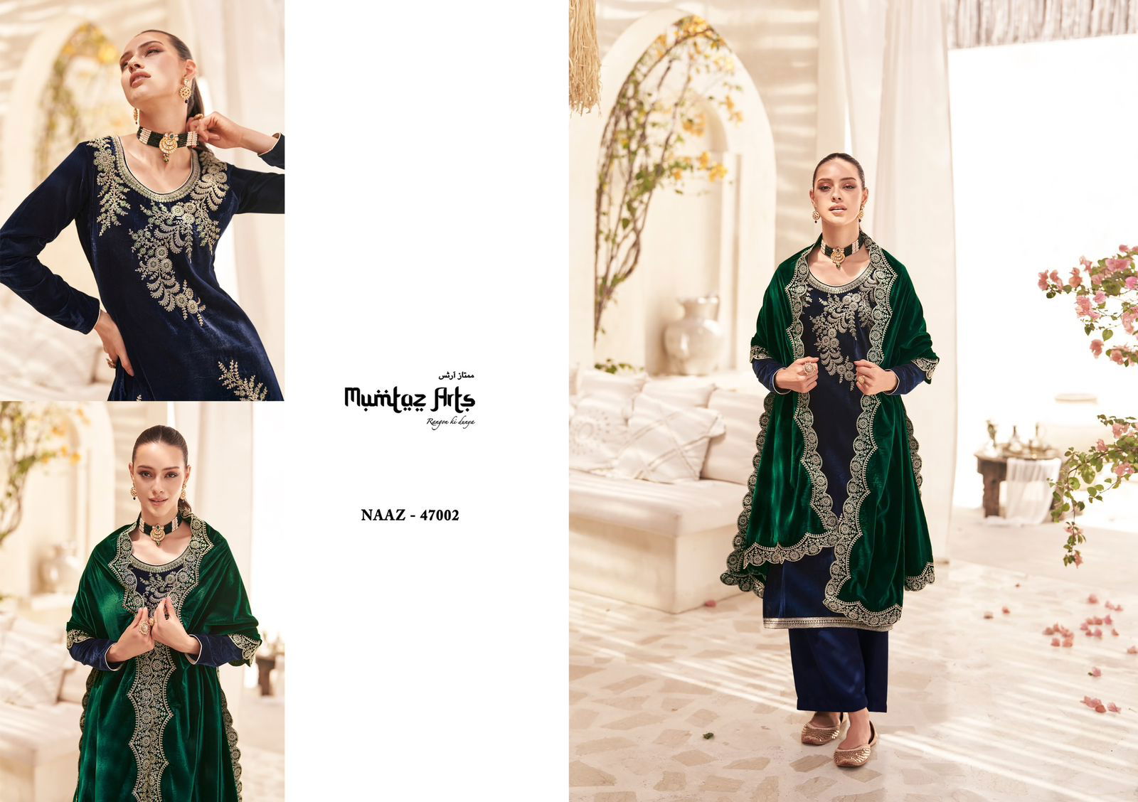 Mumtaz Naaz Heavy Velvet Designer Salwar Suits Catalog
